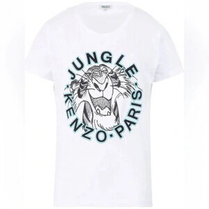 Kenzo Jungle whte crewneck cotton trend streetwear casual shrt sleeve tshirt L